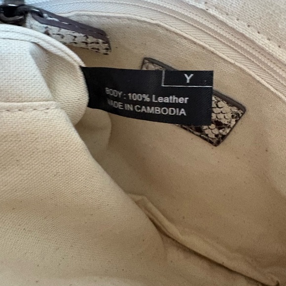 🤎🤍MARGOT NEW YORK LEATHER SNAKESKIN PRINT CROSSBODY BAG! SALE 🤎🤍 SALE - Picture 7 of 9